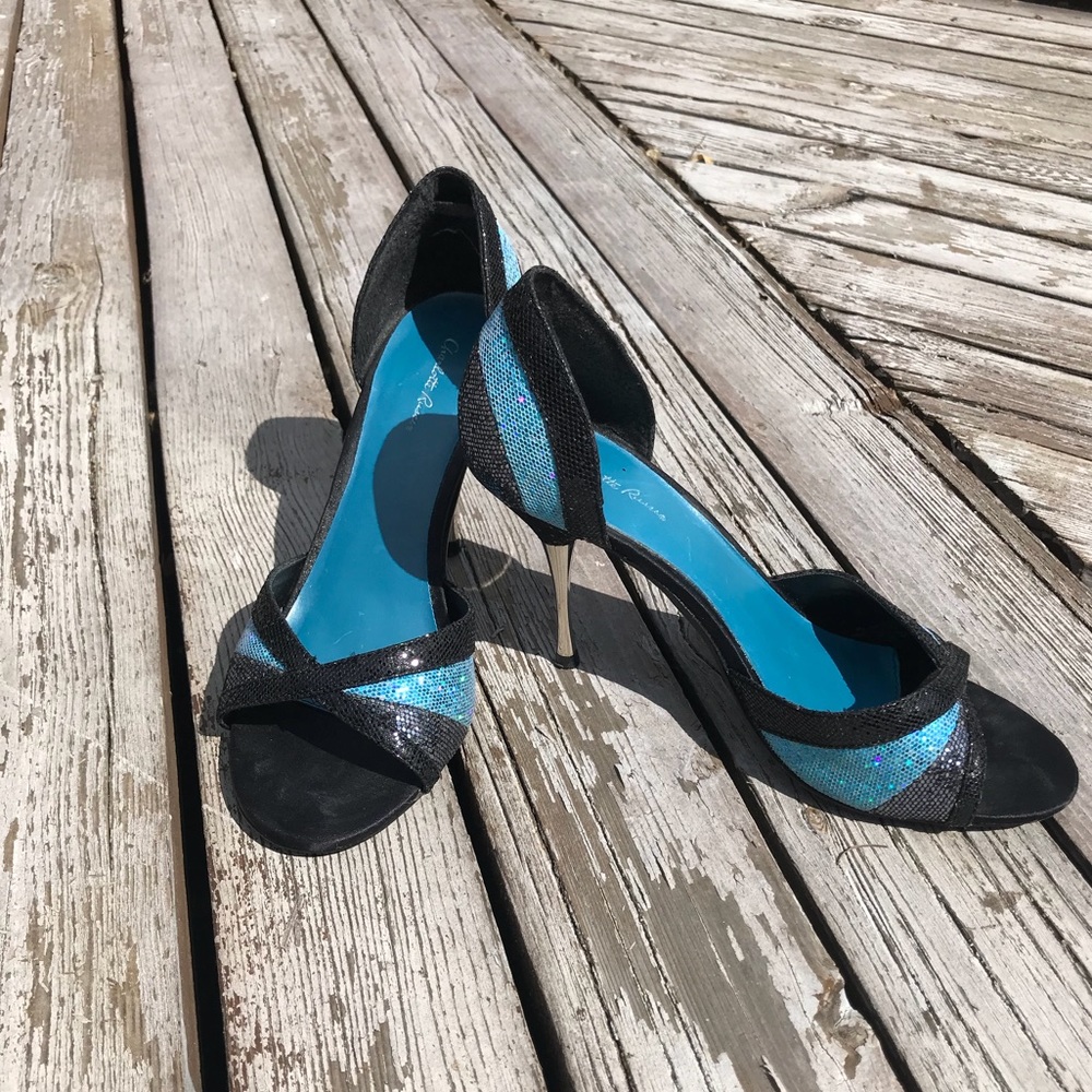 Sparkly Shoes with Metal Heels